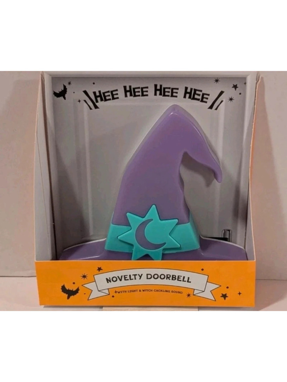 Halloween Witch Hat Doorbell with light and witches laugh